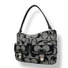 Used One Shoulder Bag Op Art Op Art Double Pocket One Shoulder BagShoulder Bag Gray/black canvas/Patent Leather Women