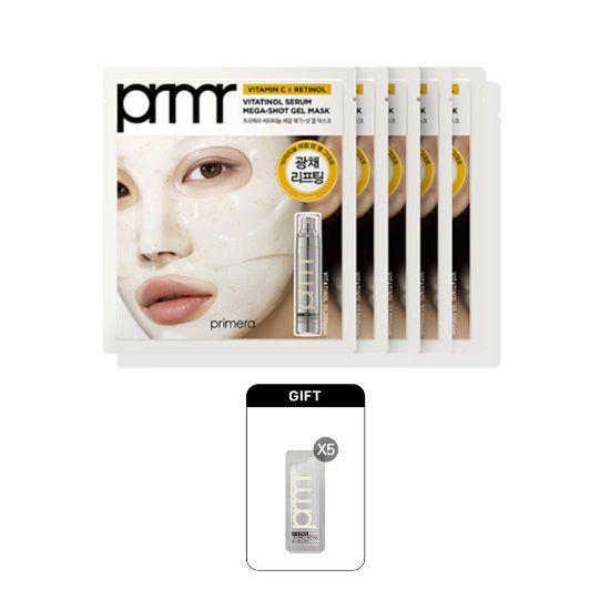 

Primera Vita-Tinol Firming Gel Mask Wrinkle & Elasticity Care 34g × 10 Sheets +Free gift serum 5g