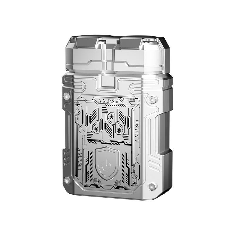 Spot Tech Men s Mecha-Style USB Electric Shaver - Portable, Car-Mountable, Fully Washable. белый