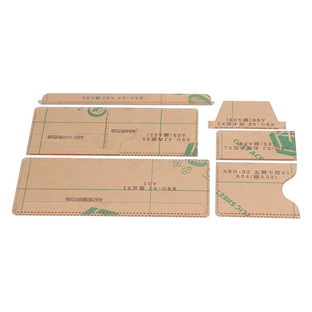 6PCS Acrylic Template DIY Wallet Pattern Handmade Making Mold Craft Tools Accessories for Card Bag