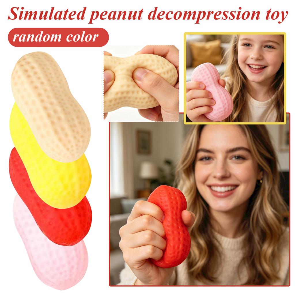 Realistic Peanut Shape Stress Relief Toy Soft Squeeze Simulation Food Toy Sensory Fidget Toy for Relaxation and Focus Durable Material