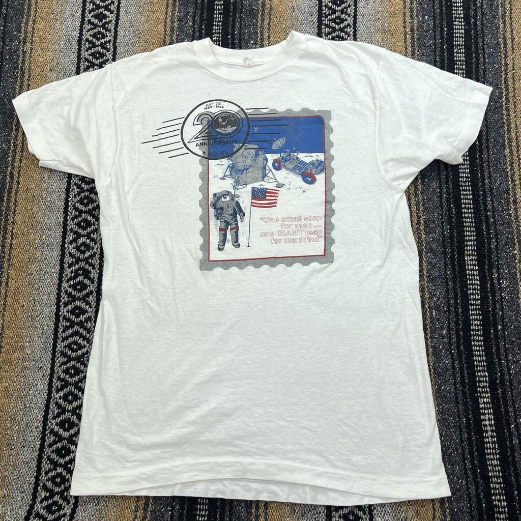 Vintage Moon Landing 20th Anniversary Single Stitch T Shirt 1989 Size Large