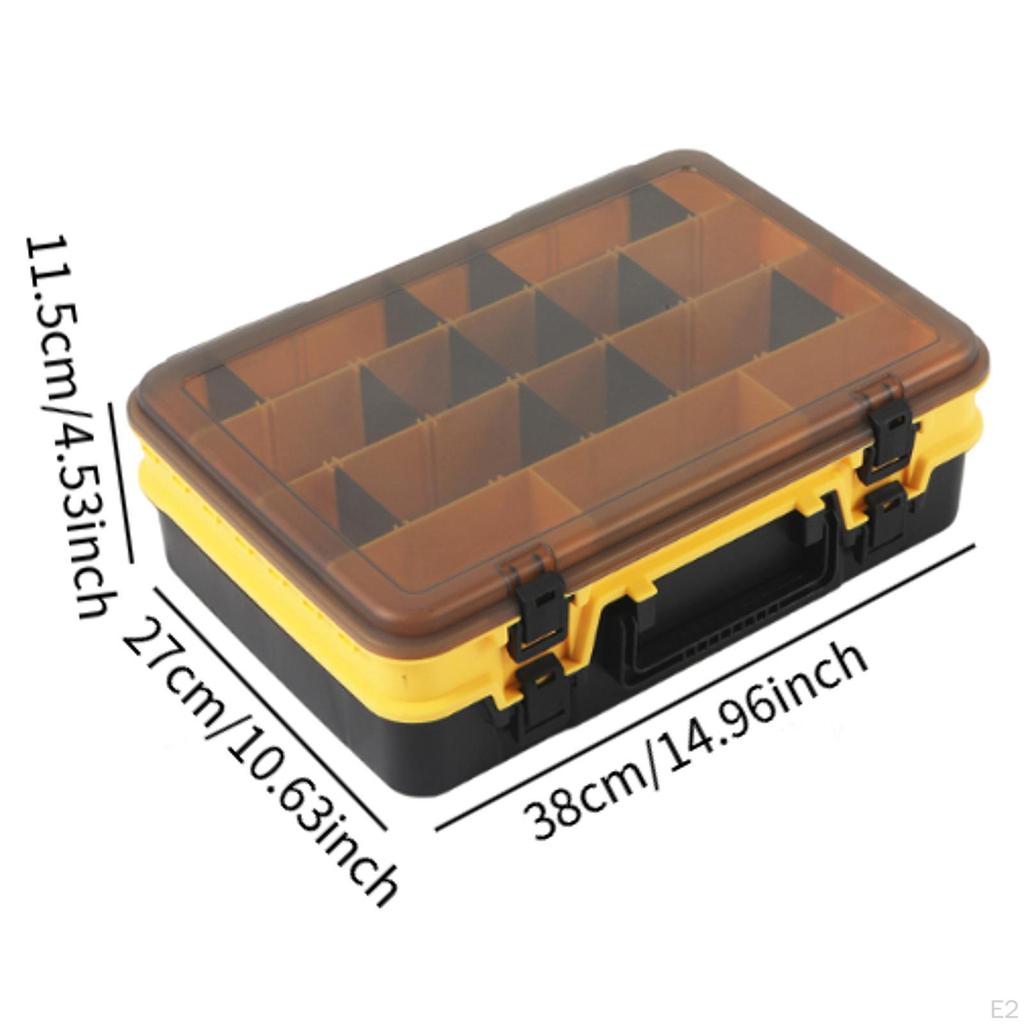 Storage Box with Double Layer Tackle Tray for Accessories