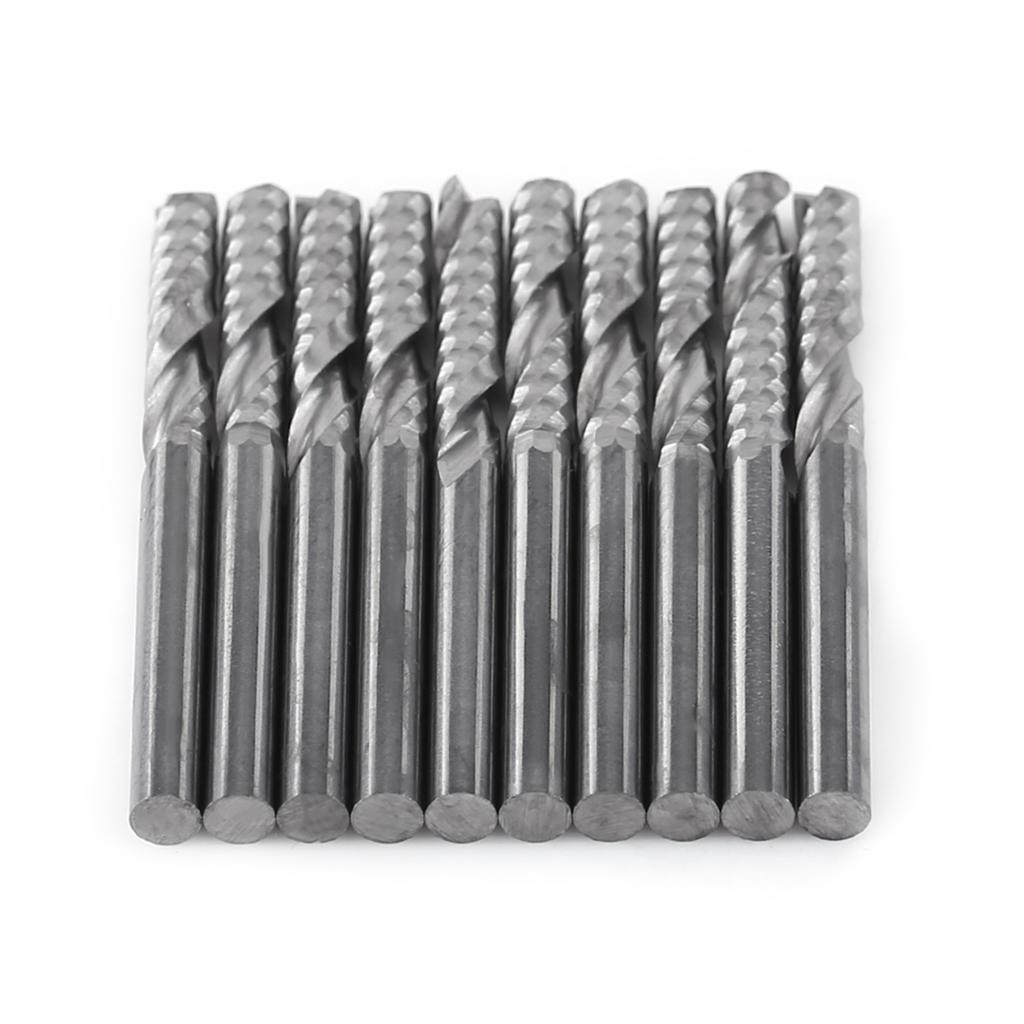 10pcs Tungsten Carbide Spiral End Mills Single Flute Milling Cutter CNC Router Bits 4mm Shank