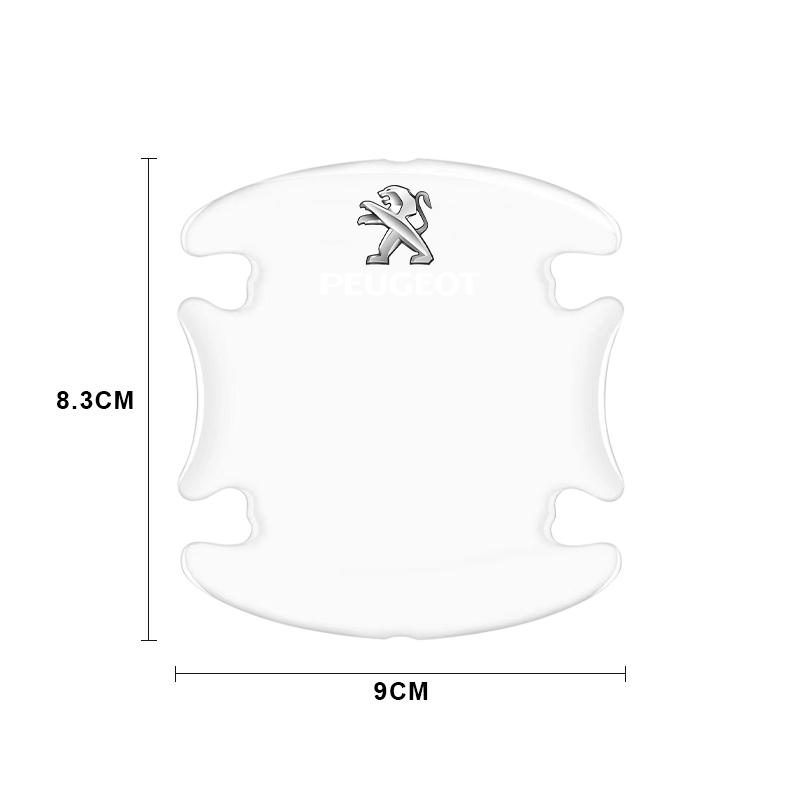 4ks Průhledná Dekorace Nálepka Ochranná Fólie na Kliky Dveří Auta Pro Peugeot 308 408 508 RCZ 208 3008 2008 206 207 108 406 407 408 206 207 208 306