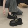 [Uncle Shoe] Height-increasing Flat-soled Single Shoes 20257cm Muffin Loafers Women's Spring and Autumn Small Leather Shoes Thick-soled British