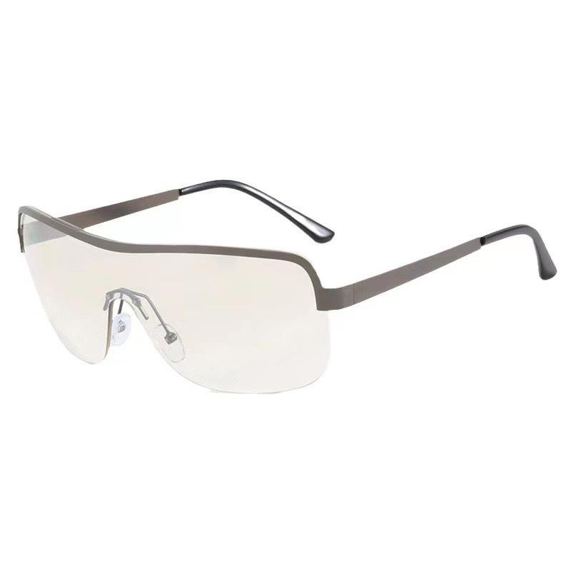 Spice girl riding windproof sports sunglasses one-piece sunglasses oversized frame premium sense metal goggles