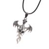 Edgy Skull Cross Pendant Necklace Gothic Halloween Jewelry for Punk Fashion Enthusiasts and Statement Accessories