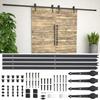 Hardware Kit for Sliding Door - vidaXL - 2 X 183 Cm - Steel - Black - Compact Design