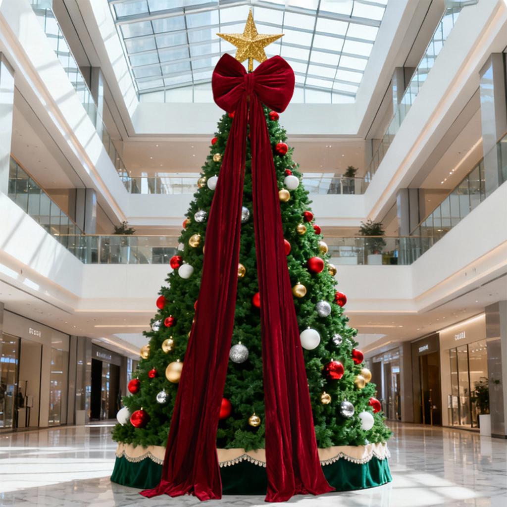 Large Red Bow Tree Topper, Christmas Bow for Tree, Hotel and Mall Decoration