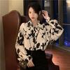 Lazy Style Shirt for Women with Hong Kong Style Retro Charm and A Sense of Design Chic Long-sleeved Slightly Mature Top
