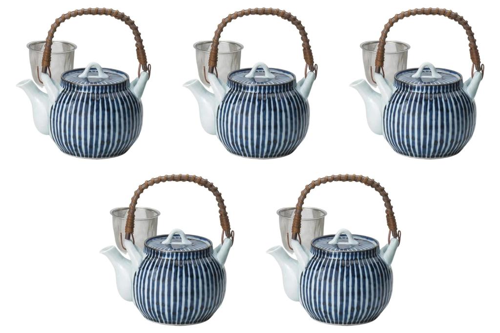 Set of 5 Kamakura Tokusa 8 Earthenware Teapots x cm 1200 Earthenware Teapots Setomonohonpo U-shaped No. [15.5 14.5 cc] Arita-yaki Arita-yaki