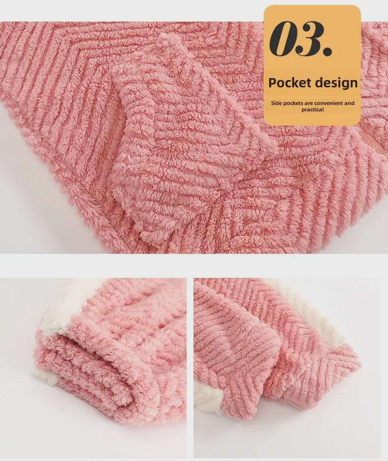 Vinter Plysch Par Pyjamas Set: Stilfull Sportdragkedjedesign för Män & Kvinnor