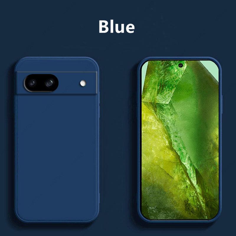 

Чехол для Google Pixel 8a Чехол для Google Pixel 8a Funda Liquid Soft Silicon Para Bumper Phone Back Cover для Google Pixel 8a For Google Pixel 8a синий