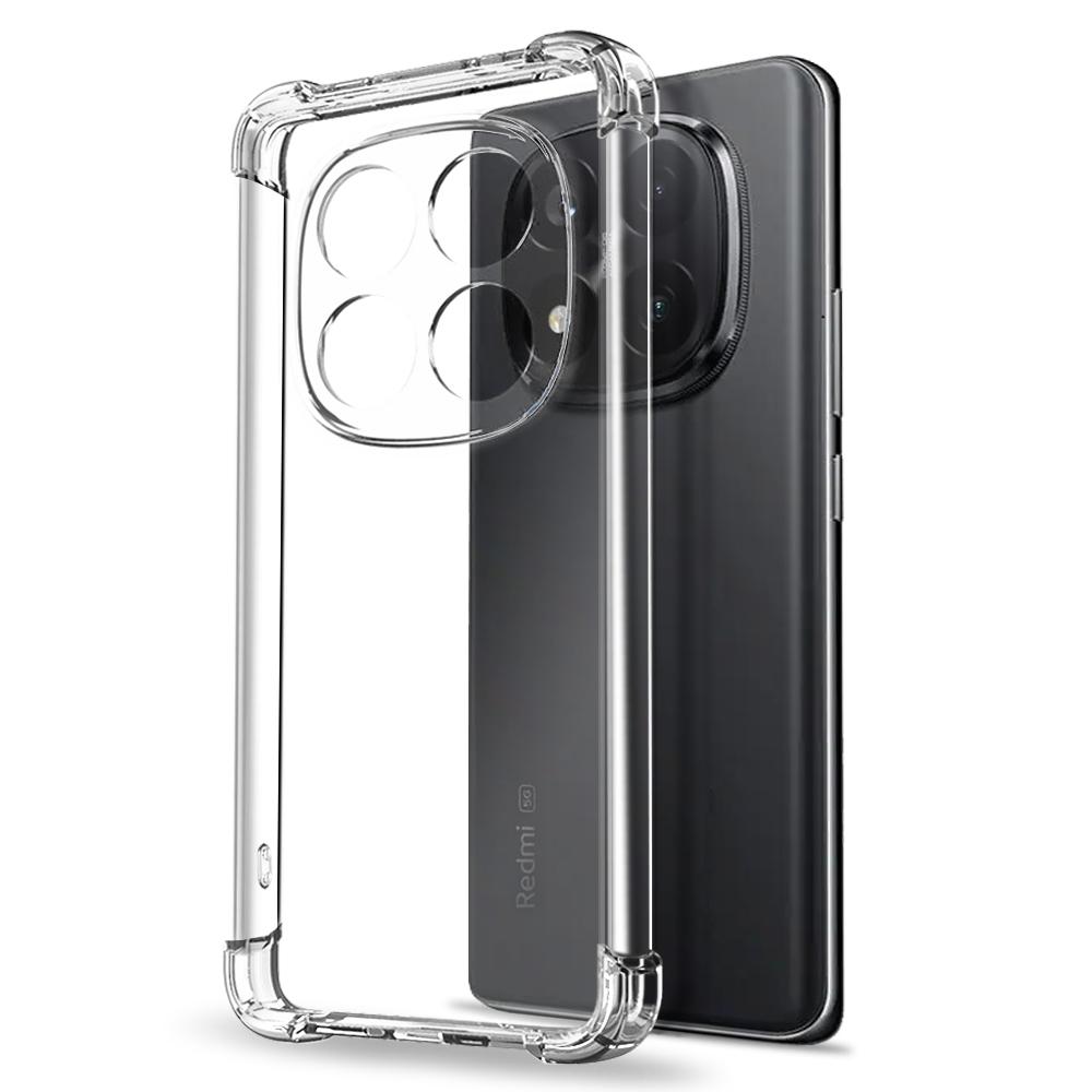 

NORTHJO For Xiaomi Redmi Note 14 Pro+ 5G Clear Case Shockproof TPU Cover with 3D Curved Tempered Glass As Shown A