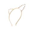 Alloy Cat Ear Headband Pearl Rinestone Hairband Headwear Costume Fancy Party