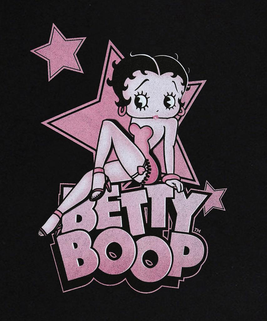 LAUGHER [Betty Boop] Star T-Shirt - Black
