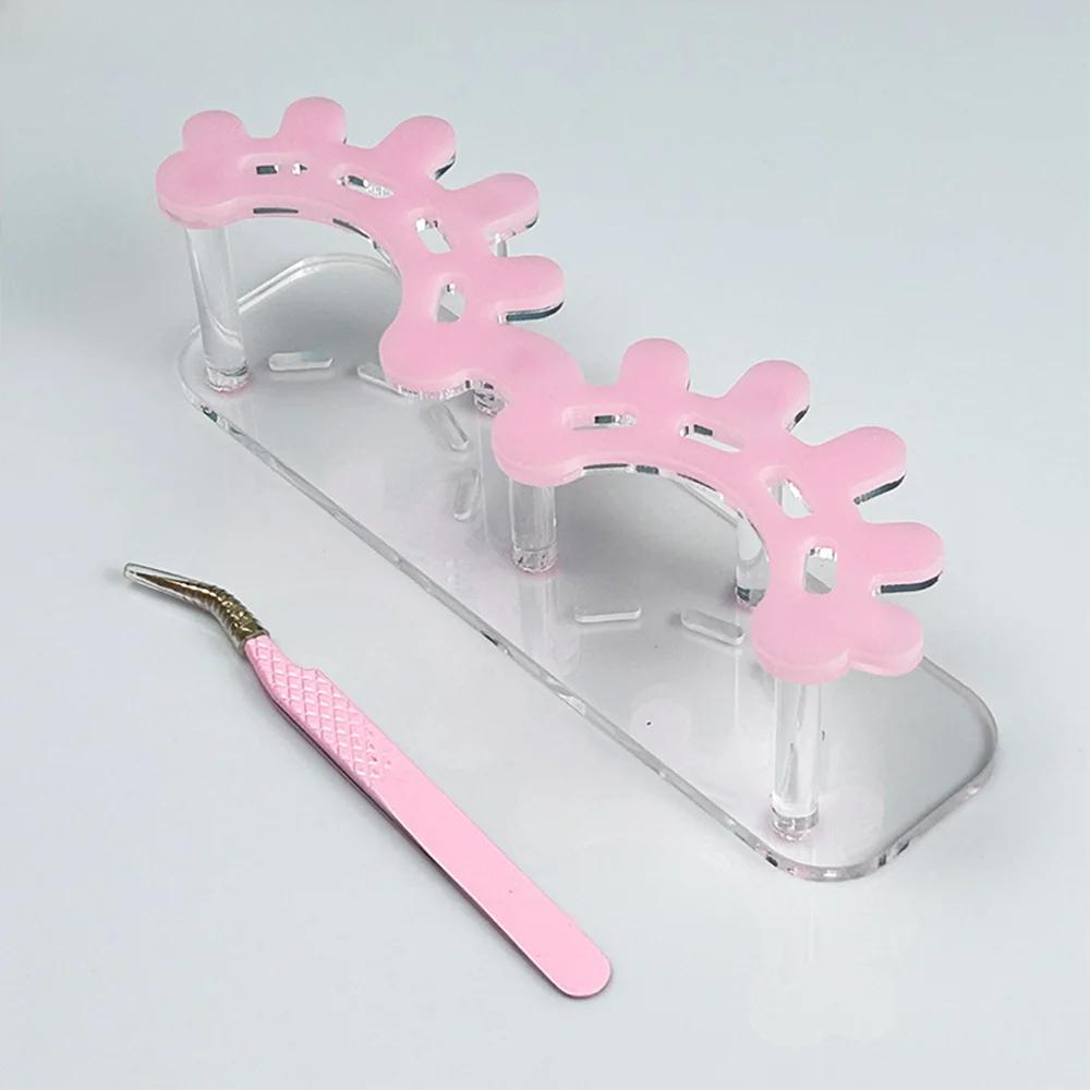 Pink Hold Tweezers Lash Tools Eyelash Holder For Eyelash Extension Lash Tile Eyelash Shape Tweezers Holder