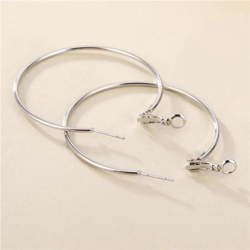 4CM 5CM 6CM Store Creoler for Kvinner Hiphop Rock Temperament Enkel Sirkel Rund Ørepynt Brincos Ornamenter Ørepynt