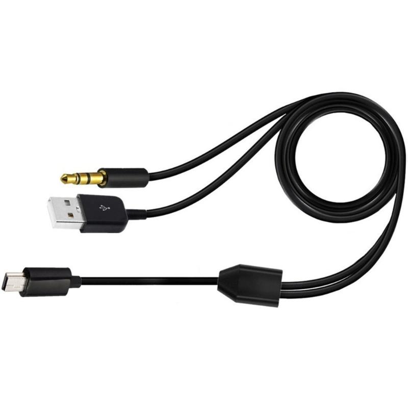 USB2.0 A Male to Mini B Male+ 3.5mm Audio Adapter Chargers Cable Cord 1m Long USB Speaker Audio Cable Accessories