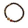 s9Pure silver natural tiger eye stone bracelet, red agate and yellow crystal beaded bracelet for women, niche Maillard style jewelry