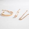 3Pcs/ Set Bohemia Minimalism Metal Rhinestone Chain Bracelet Set for Women Metal Bangle Gold Color Jewelry Gifts