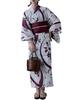 Adult Yukata Easy Yukata Set for Separate Cotton Yukata Wrinkled Size Dewdrop Flowers and Grape Size F [asaka] Brand, Two-Piece Women, + Obi, M