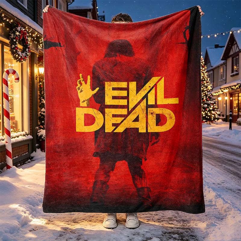 The Evil Dead Pattern Blanket for Home Decoration, Bed, Sofa, Car Travel, Camping, Suitable for All Seasons, Birthday Christmas Gift