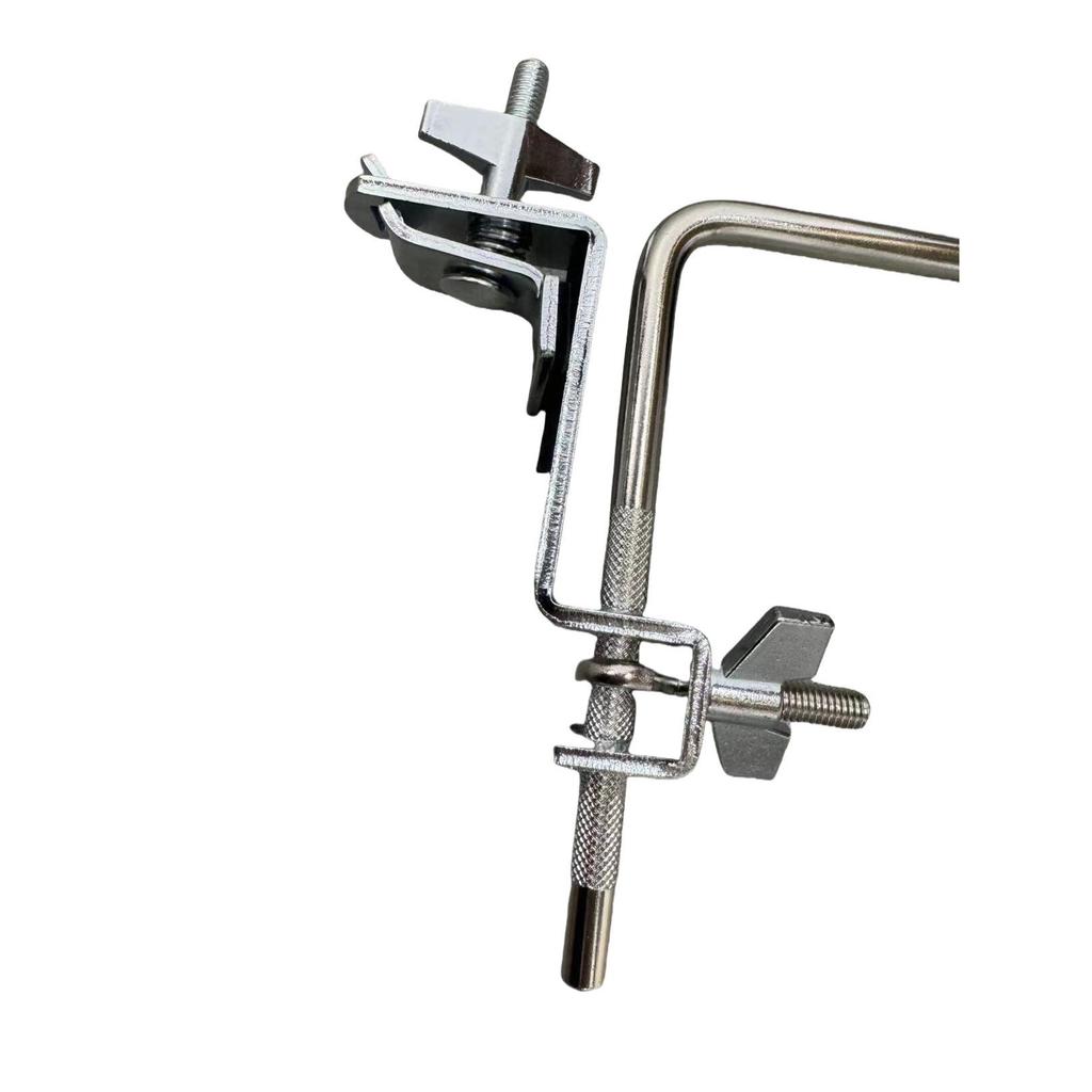 Adjustable Percussion Rack with Floor Drum, Cowbell, Cymbal Stand, Bass Drum Rim & Wood Block.