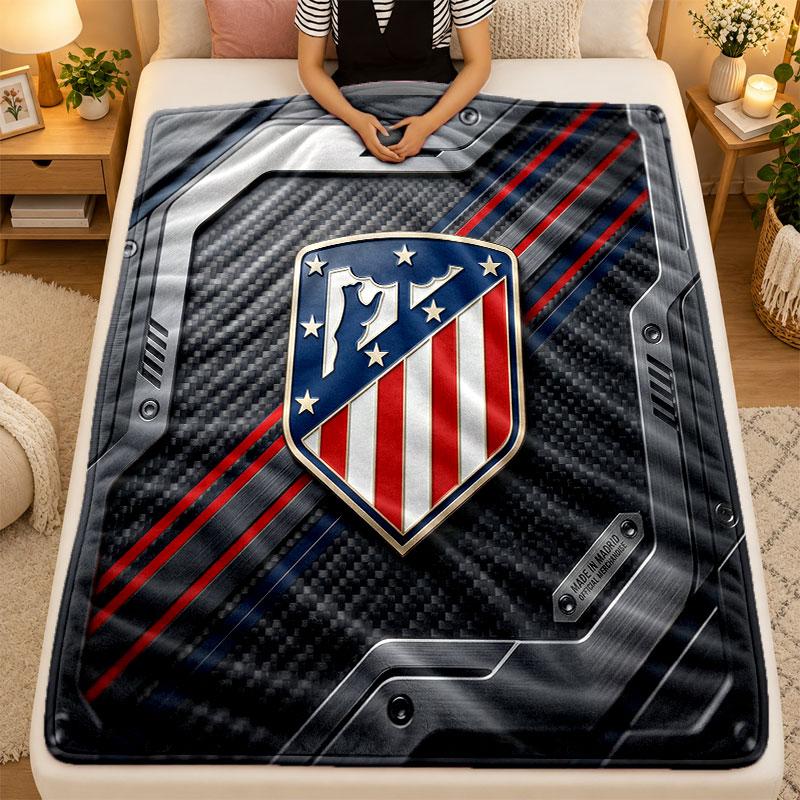 Flannel BlanketAtletico Madrid Warm Soft Throw Blanket for Indoor Sofa Bed Living Room Use