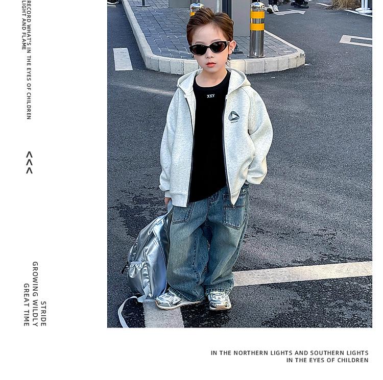 2025 Frühling & Herbst Jungen Kapuzenjacke - Lässiger Cardigan Pullover für Kinder