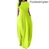 Women Casual Loose O-Neck Long Dresses Short Sleeve Summer Beach Dress Elegant Evening Party Dress