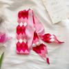 Flower Silk Scarf Pink Scarf Hair Band Retro Printed Scarf  Women