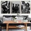 Fashion Star Dog Leopard Magazine Poster Black White Nordic Wall Art Pictures Canvas Painting Prints Living Room Home Decoration