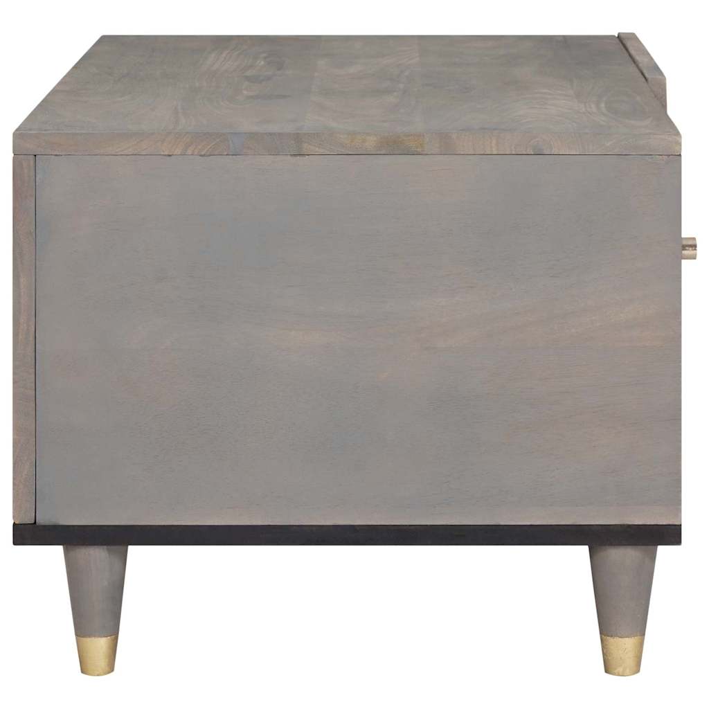 Coffee Table Gray 80 x 50 x 40 cm Solid Mango Wood