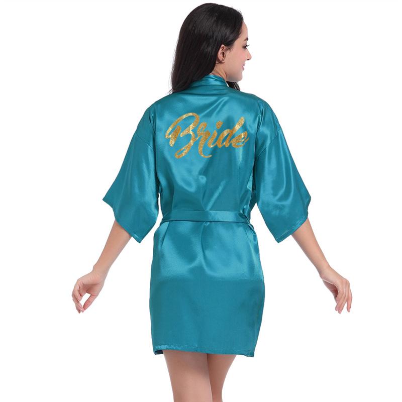 Women's Summer Thin Solid Robe Ladies Sleepwear Letters Print Kimono Lace Up Loungewear