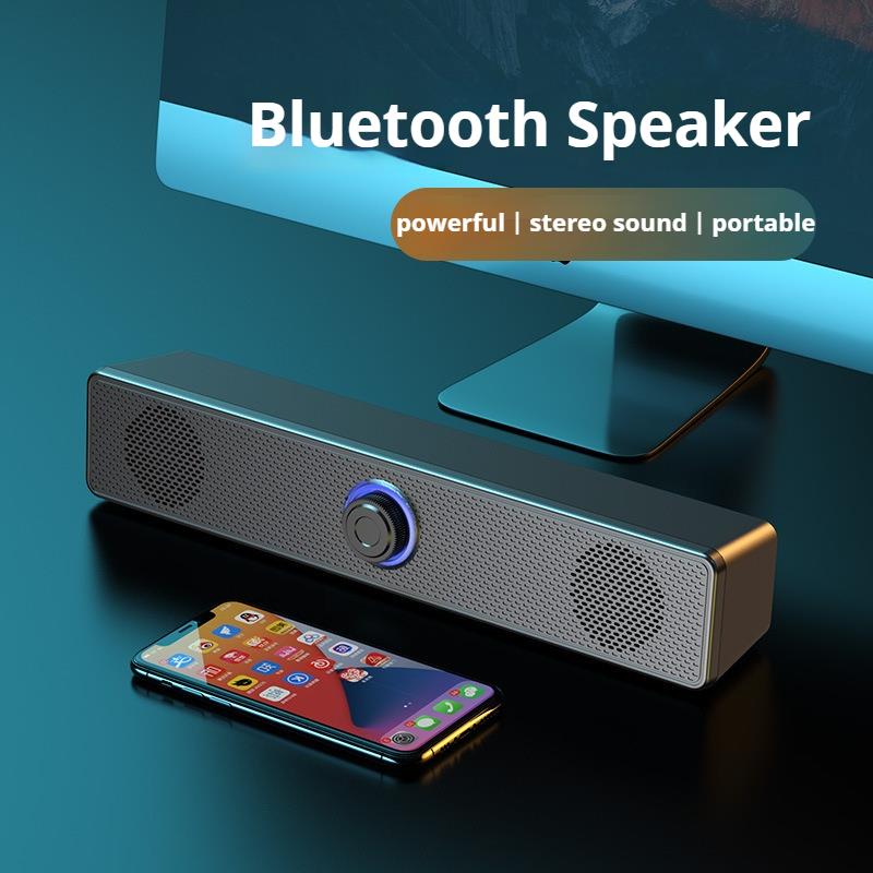 Mini Portable Subwoofer Bass Cool Light Wired Bluetooth Speaker Surround Sound Family Party Karaoke Speakers For Cellphne/PC/TV