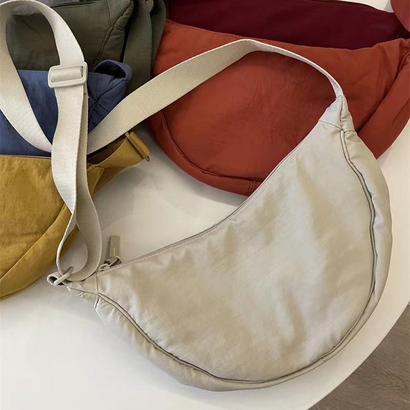 Urban Minimalist Women's Nylon Crossbody Dumpling Bag