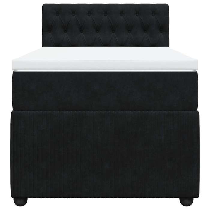 Exclusive House - Slatted Bed Base with Mattress Black 90x190 Cm Velvet