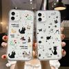 Transparent Cute Cat Phone Case For iPhone 17 Pro Fundas iPhone 16 Pro Max 11 13 15 14 12 Air 17promax Shockproof Silicone Cover