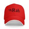 Casquette de baseball noire avec logo Rab brodé Coupe classique Chapeau réglable Design style Aventure en plein air pour hommes et femmes