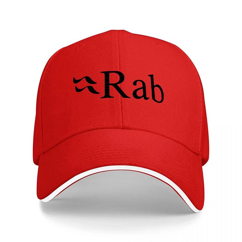 Casquette de baseball noire avec logo Rab brodé Coupe classique Chapeau réglable Design style Aventure en plein air pour hommes et femmes