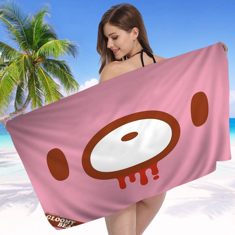 Kawaii G-gloomy Bears Anime Big Microfiber Beach Towels Quick Dry Towel Sand Beach Towels Pool Towel for Travel Swim Pool Yoga