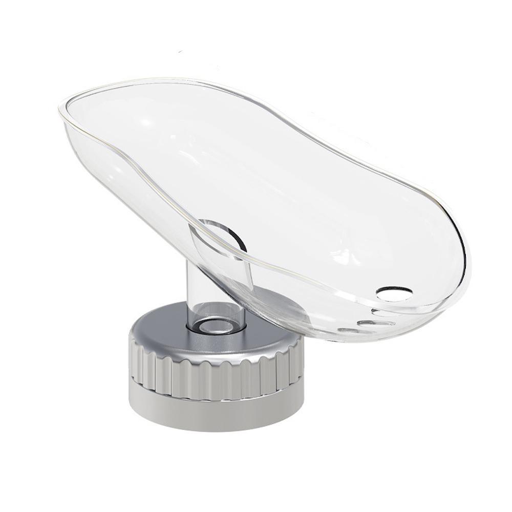 

Plastic Drain Soap Box Suction Cup Sponge Tray Creative Soap Drainer for Bathroom Accessories Transparent white