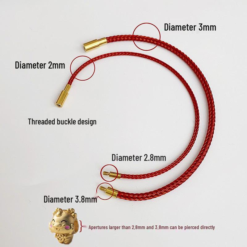 Zodiac Year Red and Black Rope Bracelets: Gold Hand Rope, Women's, Men's, Titanium Steel Leather, Non-Fading.