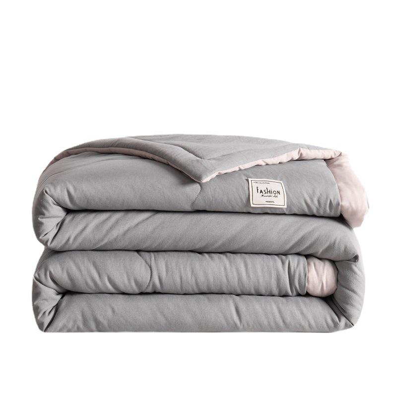 Soft Solid Color Cotton Summer Blanket - Cooling, Skin-Friendly, Lightweight Quilt