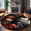 1pc D-Death Note  Carpet, Round Rug, Comfortable, Suitable for Entryways, Living Rooms, Office, And Bedrooms, Christmas Decoration