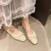 Fashion 2025 New Fashion Square Toe Shallow Mouth Flat Single Shoes New Temperament Soft Sole Comfortable Flying Weaving Women's Shoes