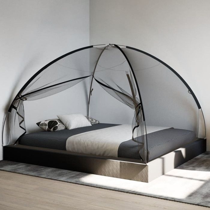 Mongolian Mosquito Net with Doors 220 Mesh Black 200x180x135 Cm