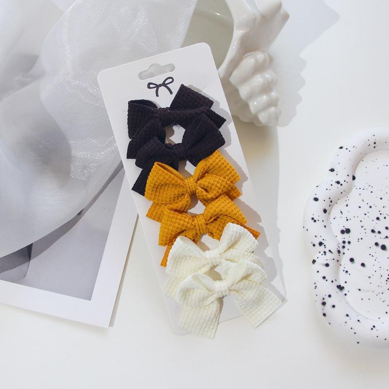 10Pcs/Set Solid Color Ribbon Kids Bows Hair Clips Baby Girls Handmade Bowknot Hairpin MiNi Barrettes Hair Tie Accessories